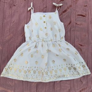 Carter’s metallic gold print drop waist sundress